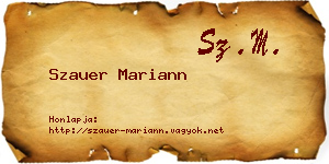 Szauer Mariann névjegykártya