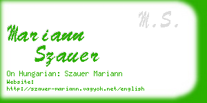 mariann szauer business card